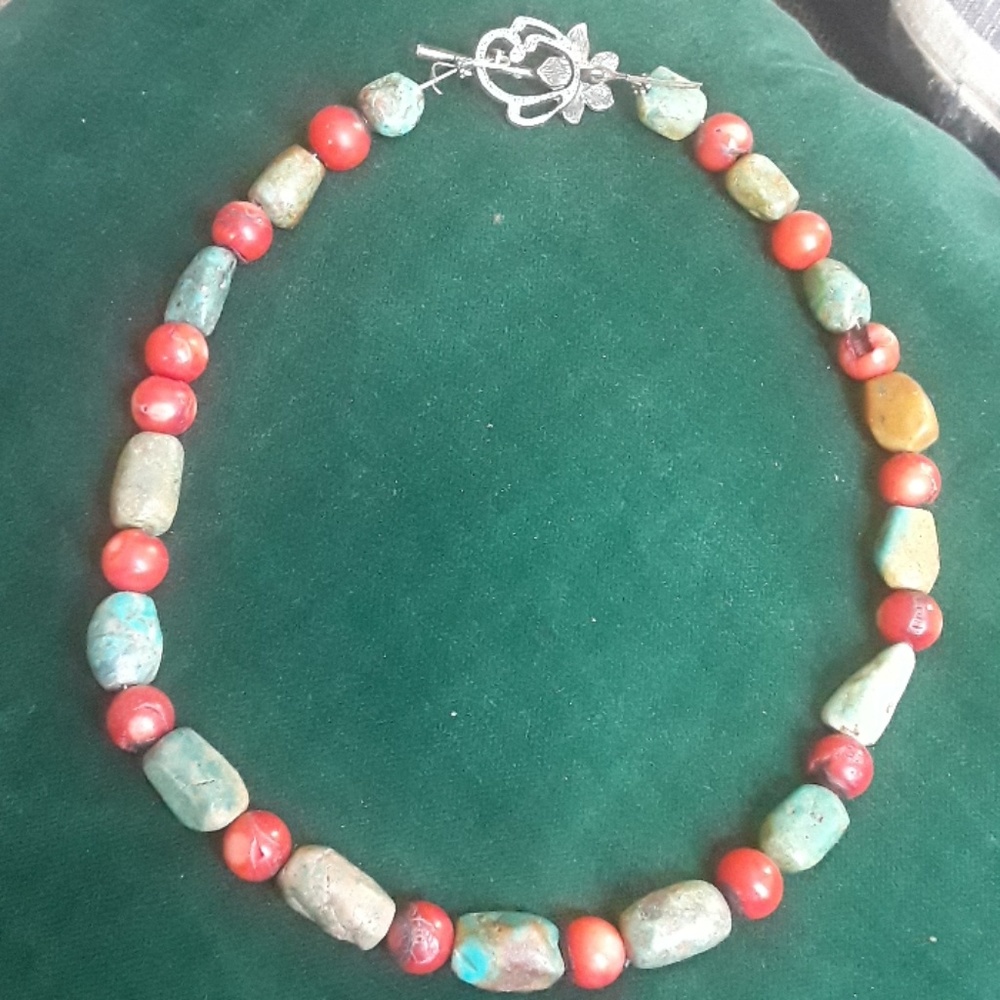 Coral and turquoise necklace